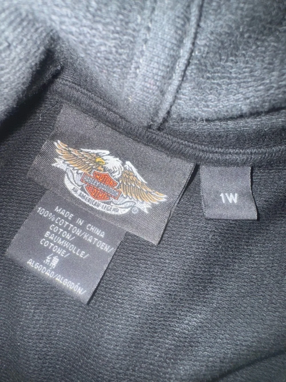 Harley-Davidson Black Hoodie with Pink and Yellow Sleeve Graphics - Picture 5 of 5